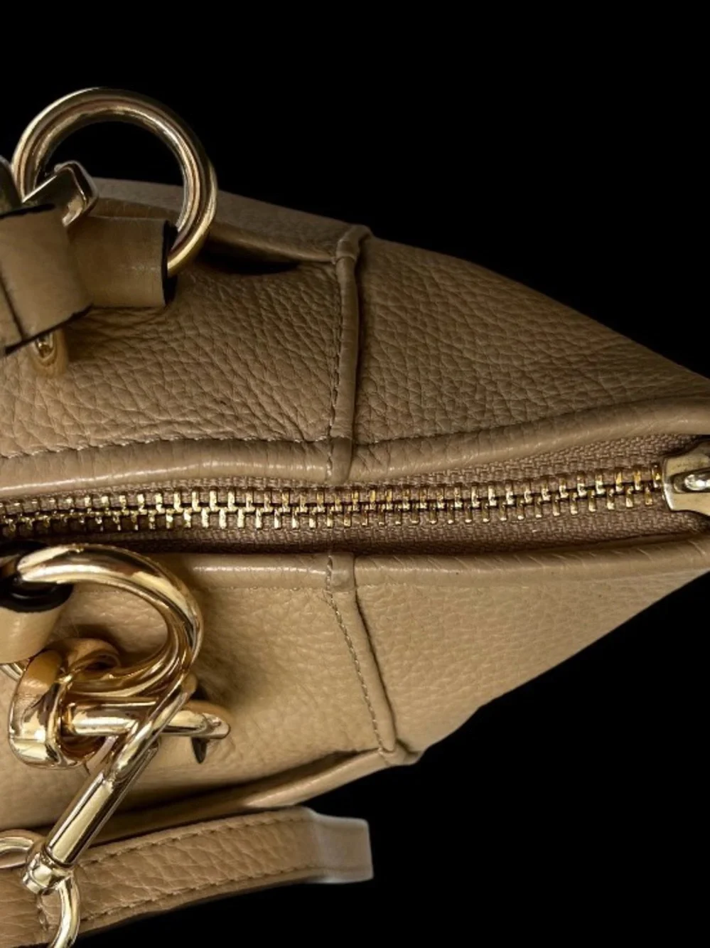 Coach Pebbled Leather Shoulder Bag in Tan with Gold Hardware